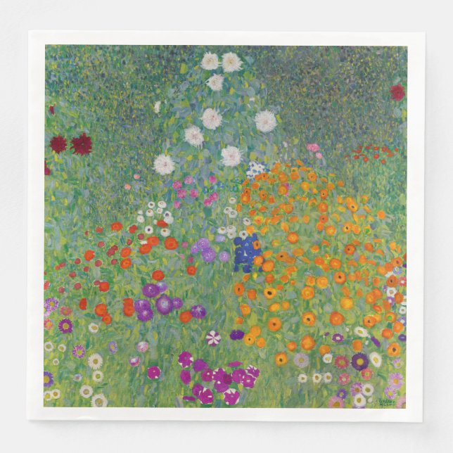 Bauerngarten, Ölmalerei, Gustav Klimt Serviette (Vorderseite)
