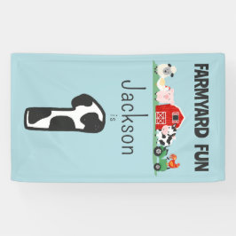 Bauerngeld 1. Geburtstag Bauernhof Tierkinder Banner