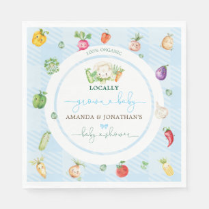 Bauerngemüse Blue Boy Baby Shower Serviette
