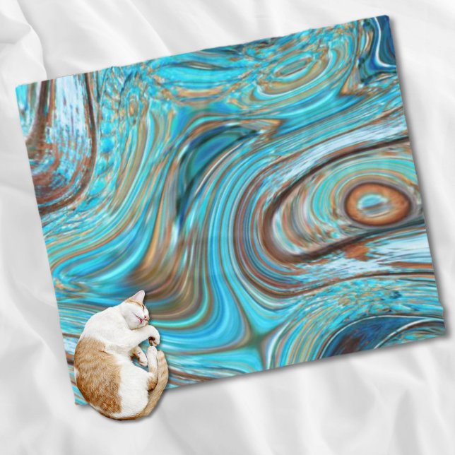 Bauernhaus aquamarin blau Woodgrain türkisfarbene  Fleecedecke (farmhouse teal blue Woodgrain turquoise swirls Fleece Blanket)