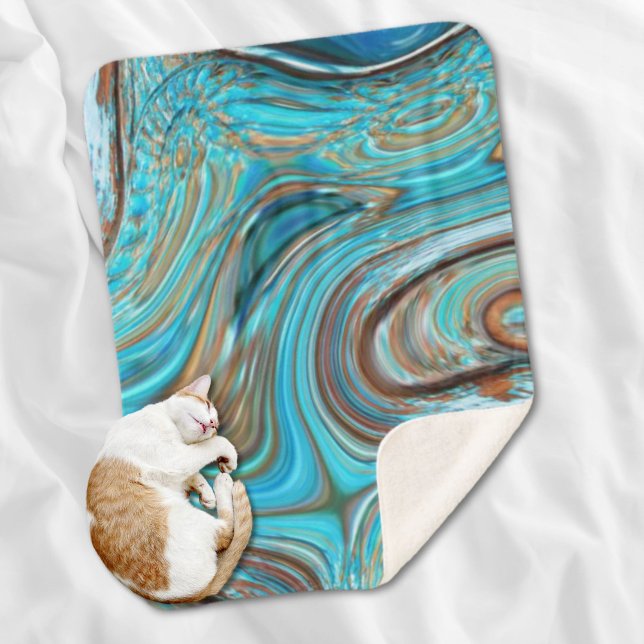 Bauernhaus aquamarin blau Woodgrain türkisfarbene  Sherpadecke (farmhouse teal blue Woodgrain turquoise swirls Sherpa Blanket)