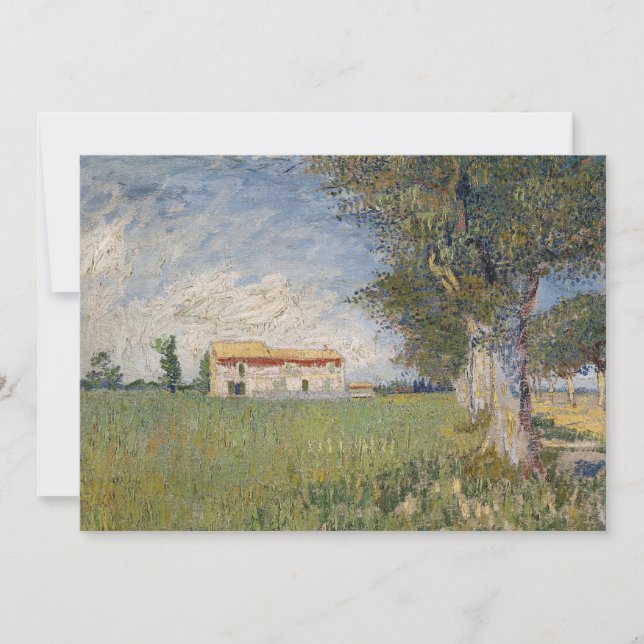 Bauernhaus auf einem Weizenfeld | Vincent van Gogh (Vorderseite)