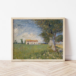 Bauernhaus auf einem Weizenfeld   Vincent van Gogh Poster