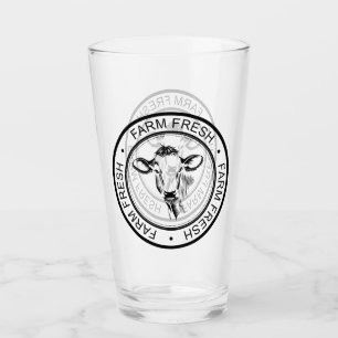 Bauernhaus-Bauernhof-neue Kuh-Illustration Glas
