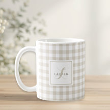 Bauernhaus Beige Buffalo Kariert Monogram