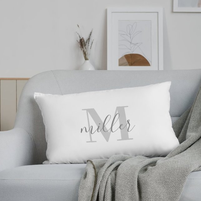 Bauernhaus Black Buffalo Kariert Familienname Mono Lendenkissen (Von Creator hochgeladen)