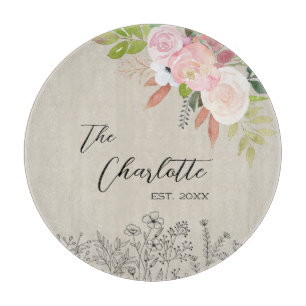 Bauernhaus Blumengewächse Jahrgang Schneidebrett