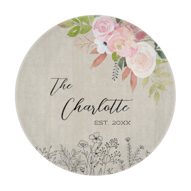 Bauernhaus Blumengewächse Jahrgang Schneidebrett (Vorderseite)