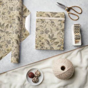 Bauernhaus Botanischer Dekostil Geschenkpapier