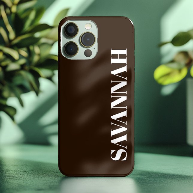 Bauernhaus Brown personalisierter Name einfach iPhone Hülle (Von Creator hochgeladen)