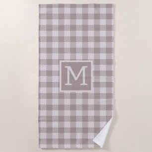 Bauernhaus Buffalo Karo Kariert Beige Monogram Strandtuch