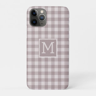 Bauernhaus Büffelkariert Beige Monogramm  Case-Mate iPhone Hülle