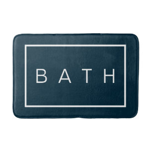 Bauernhaus Chic Navy Blaue Minimaltypografie Badematte