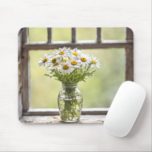 Bauernhaus Daisy Bouquet im Fenster Mousepad