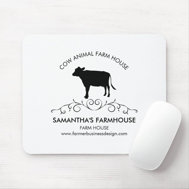 Bauernhaus-Farm-Kuh-Silhouette Mousepad (Mit Mouse)