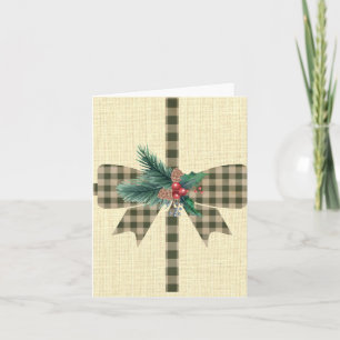 Bauernhaus-Feier-Plaid-Schleife Weihnachtskarte Karte