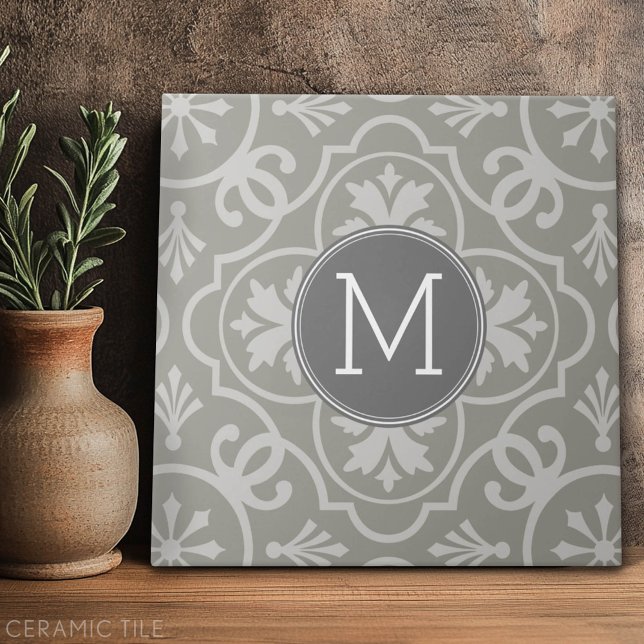 Bauernhaus-Fliesenmuster Custom Monogram Fliese (Custom Tile)