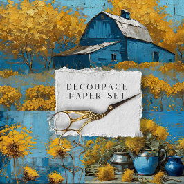 Bauernhaus Floral Rustikale Vintage Textur Decoupa Geschenkpapier Set