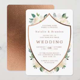 Bauernhaus Fresh Rustic Fall Wappen Gerahmte Hochz Einladung