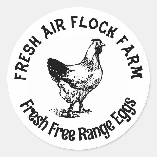 Bauernhaus Hen | Eier Runder Aufkleber (Vorderseite)