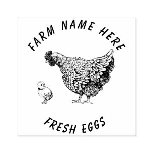 Bauernhaus Hen Eierfamilie Gummistempel