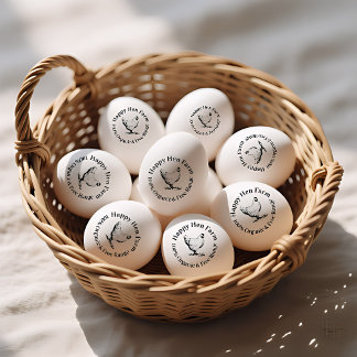 Bauernhaus-Henne | Personalisierter Eierstempel Gummistempel