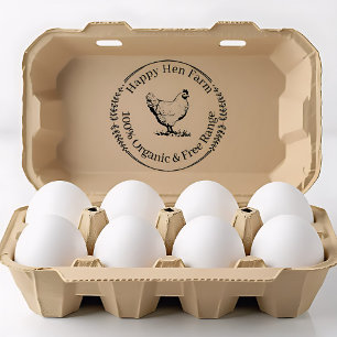 Bauernhaus-Huhn   Personalisierter Eier-Stempel au Gummistempel