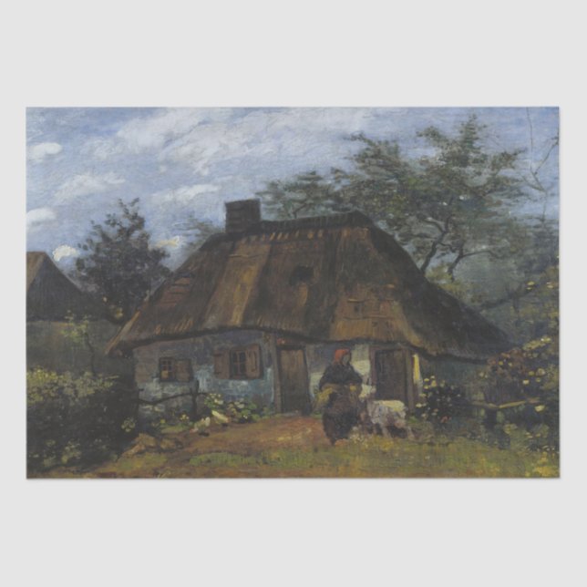 Bauernhaus in Nuenen von Vincent Van Gogh Seidenpapier (Vorderseite)