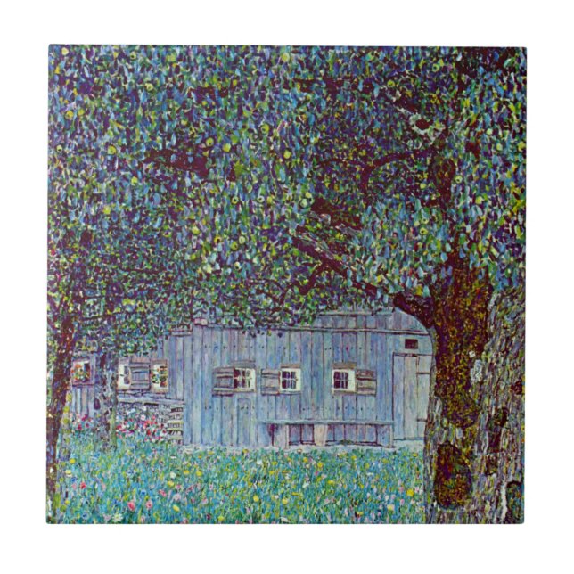 Bauernhaus in Oberösterreich bei Gustav Klimt Fliese (Vorderseite)