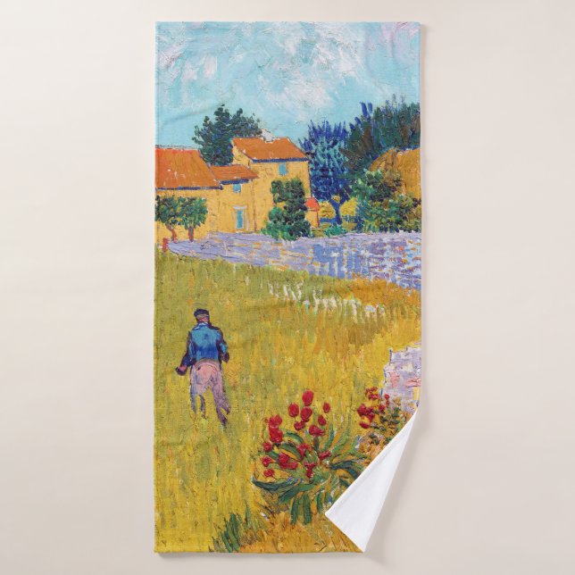 Bauernhaus in Provence, Van Gogh Badehandtuch (Badehandtuch)