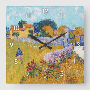 Bauernhaus in Provence, Van Gogh Quadratische Wanduhr