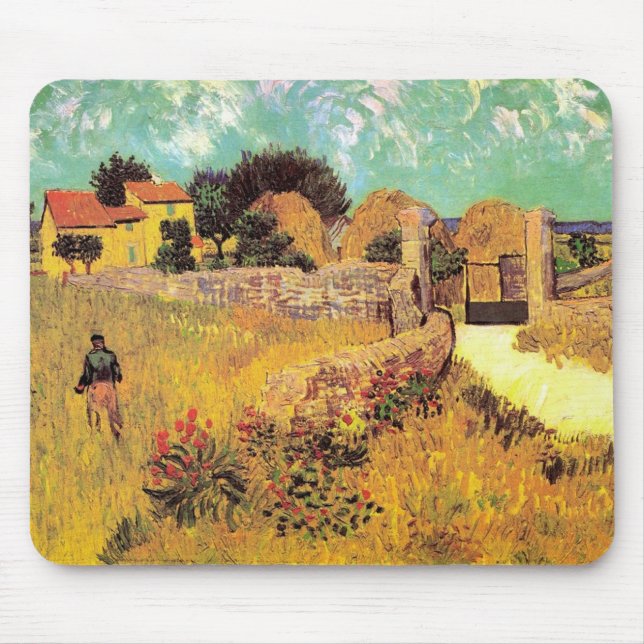 Bauernhaus in Provence von Vincent van Gogh van Go Mousepad (Vorne)