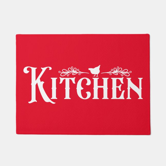 Bauernhaus Küche Doormat mit Hühnchen Fußmatte (Vorderseite)