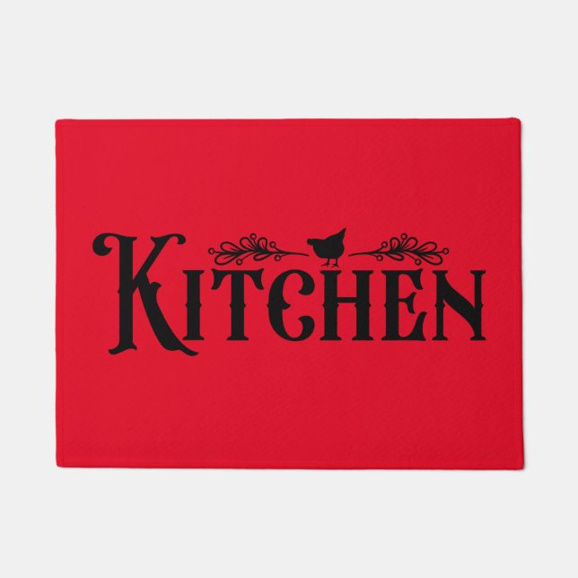 Bauernhaus Küche Doormat mit Hühnchen Fußmatte (Vorderseite)