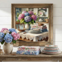 Bauernhaus Küche mit Hydrangea-Blume