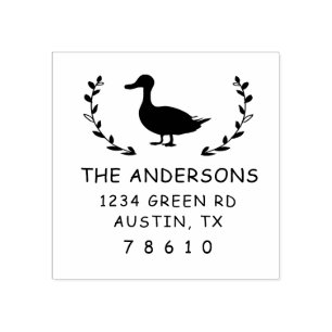 Bauernhaus Moderne Ente Rücksendeadresse Briefmark Gummistempel