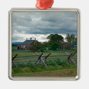 Bauernhaus - Nationalpark Pennsylvania Gettysburg Silbernes Ornament