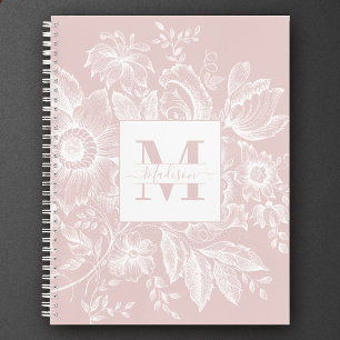 Bauernhaus Peony Monogram Navy Französisch Light P Notizbuch