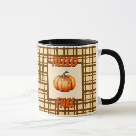 Bauernhaus Pumpkin Fall Kariert rustikalen Stil Tasse