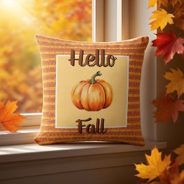 Bauernhaus Rustic Orange Pumpkin Hello Fall Decora Kissen