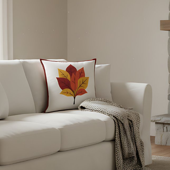 Bauernhaus Rustikale Herbstleaves Herbstdekor Kissen (Farmhouse autumn décor pillow with rustic fall leaves for cozy seasonal style.)