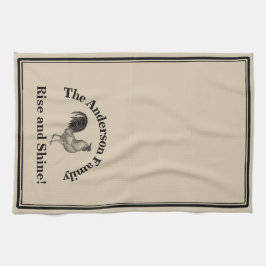 Bauernhaus-rustikale Huhn-Gewohnheits-Familie Geschirrtuch