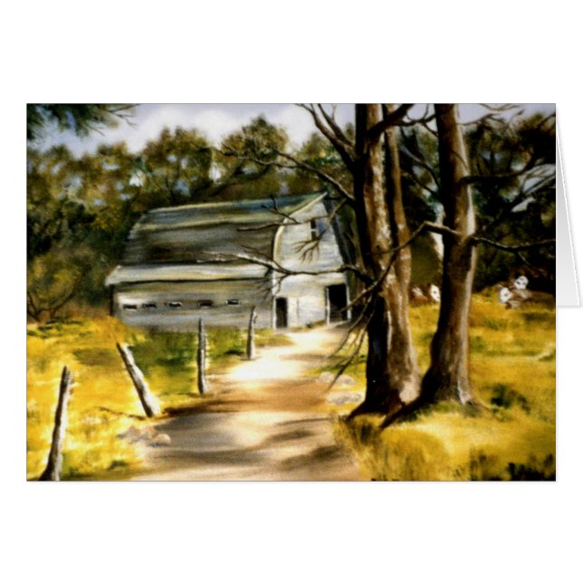 Bauernhaus-Scheune in bewaldetem (Vorderseite (Horizontal))