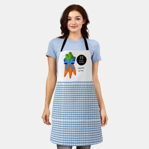 Bauernhaus Style Blue Gingham und Carrots Schürze