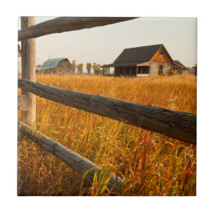 Bauernhaus und Zaun in Grand Teton Fliese