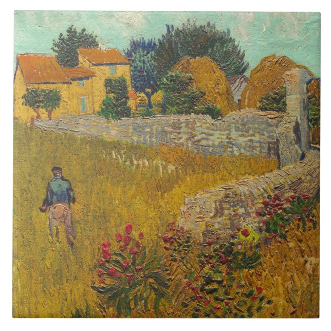 Bauernhaus Vincent van Goghs | in Provence, 1888 Fliese (Vorderseite)