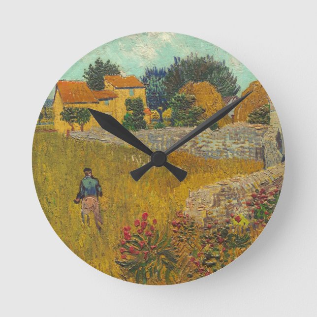 Bauernhaus Vincent van Goghs | in Provence, 1888 Runde Wanduhr (Vorderseite)
