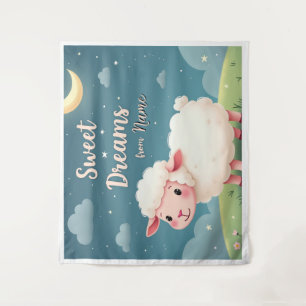 Bauernhaus Wall Art - Niedliches Schaf unter Nacht Wandteppich