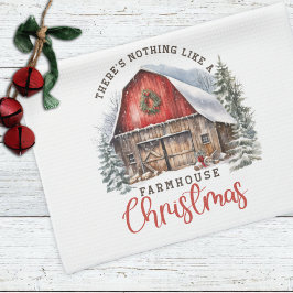 Bauernhaus Weihnachten Roter Barn Weihnachten Geschirrtuch