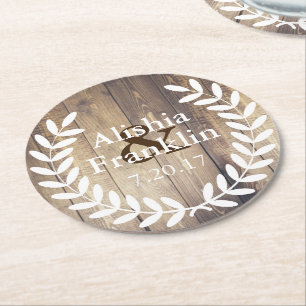 Bauernhaus-weiße Lorbeer Braut u. Runder Pappuntersetzer